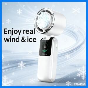 5단 강력 냉각 미니 선풍기 접이식 & 목걸이형 - 9시간 긴 배터리 강력한 바람과 LED 조명 사무실 야외 여