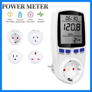 디지털 전력계 AC 220V LCD 전력계 소켓 와트 Kwh 에너지 미터 EU UK US AU 플러그 측정 콘센트 전력 분석