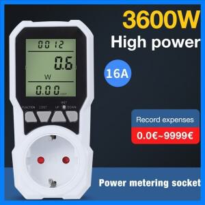 전기 에너지 미터 LCD 디지털 전력 미터 소켓 KWH 전기 소비량 볼트 모니터링 가정용 에너지 분석기