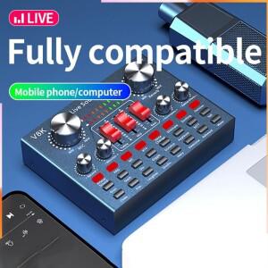 [호환품]A92Z V8K 오디오 USB 외부 사운드 카드 휴대 전화 컴퓨터 용 멀티 마이크 라이브 방송