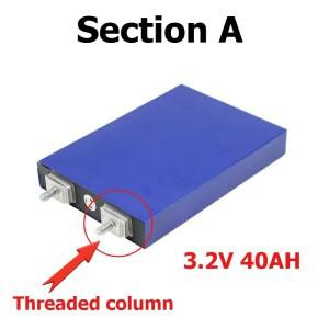 2025년형 신형 A급 40Ah 충전식 배터리 (3000회 사이클, LiFePO4 3.2V), DIY 12V 24V RV 전기차량 태양광