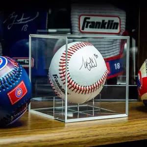 슬라이드형 야구공 케이스 투명 아크릴소재 싸인볼 보관함 거치대 야구공 진열 받침대