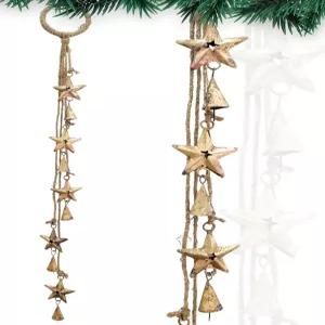 하이빅스 허름한 시크한 행잉벨 클러스터 u2013 벽 문 정원 또는 축제 장식을 위한 소박한 수제 금속 벨