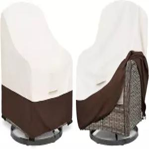 파티오 의자 크기 최대 33W x 35D 38.5H 인치 야외 잔디 가구 커버(브라운)를 위한 비투비 방수 2팩 회전
