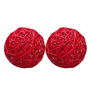 15개 위커 라탄 볼 5cm 펜던트 DIY 걸이 장식품 홈 데코 크리스마스 공예품