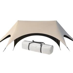 캠핑 캐노피 방수 육각형 나비형 차양 접이식 가제보 방풍 빠른 설치 그늘막