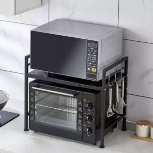 튼튼한 길이조절가능 선반 가벼운전자레인지 수납대 내구성 NWFF7395 검정 흰색