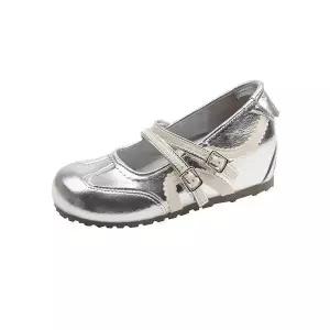 스파이더맨 여성 키높이 발레리노 더블 스트랩 라운드 메리제인 슈즈 OPH5