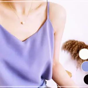 SiaM 데일리 끈 여름 새틴 관공서 실크 셔츠 민소매 NWC0A15729