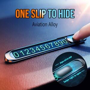 자동차 스타일링 임시 주차 번호 질감 카드 자동 플레이트 합금 전화 스티커 금속