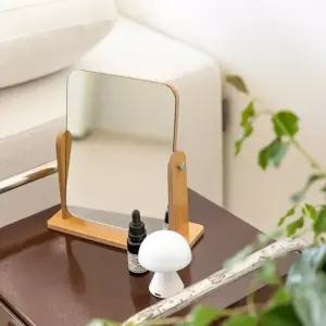 라브 우드 스탠드 거울/탁상 탁자 화장대 메이크업 접이식 손잡이 심플 디자인 미용 가정용 다용도 사무실
