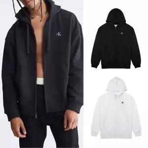 매장정품 캘빈클라인 CK 자수 스몰로고 아카이브 릴렉스핏 남녀공용 기모 후드 집업 2종 택1 40HM259 14103