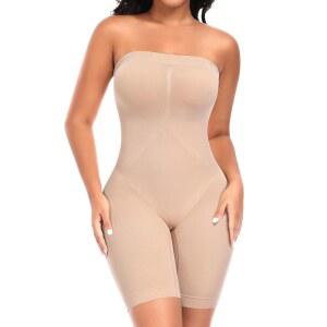 WERENA 여성 바디수트, 스트랩리스 탈부착 스트랩 복부보정 풀바디 쉐이퍼 보정속옷