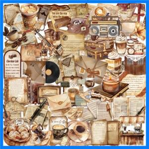 50pcs 레트로 카페 만화 낙서 스티커 스케이트 보드 물병 노트북 휴대 전화 장난감 데 칼 스티커 애완 동물