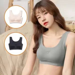 노와이어 심리스 브라 탑 볼륨 업 스포츠 속옷 수면 패드