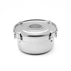 국내산 스텐 원형 김치통 반찬통 5호 밀폐용기 찬기 국통 냉동밥용기 도시락통