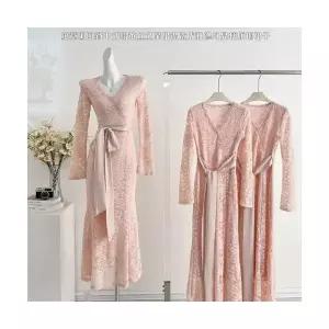 에네로 여성봄스커트 핑크 실크 머메이드 스커트 온화하고 슬림핏 UNO1