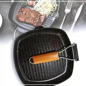 학교 캠핑 가정용 관공서 후라이팬 사각 손잡이 프라이팬 접이식 NWA5143B29