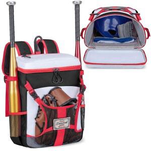 T볼, 레크, 트래블볼용 스마스롭 유소년 야구 가방, 헬멧 홀더와 펜스 후크가 있는 소프트볼 가방