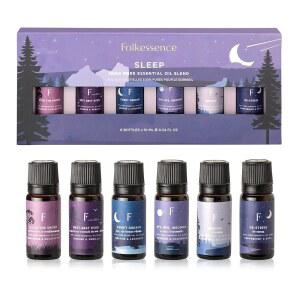 포크컬처 슬립 에센셜 오일 크리스마스 세트 | 가정용 디퓨저용 퓨어 크리스마스 에센셜 오일 6종 세트 | 라벤더, 로즈마리, 페퍼민트 | 휴식 선물용 에센셜 오일