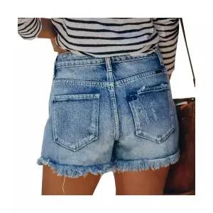 포뇨 여성 스판 핫팬츠 반바지 데님 수술 찢청 OPH4