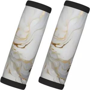 여행용 캐리어 수하물 식별자용 DXTKWL 화이트 골든 마블 프린트 손잡이 랩 액세서리용 소프트 핸들 그립