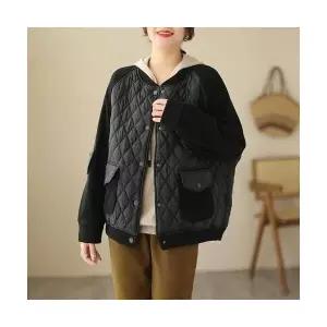블랙팬서 여성점퍼 추동 패딩 퀼팅 패치 하프코트 루즈핏 캐주얼 점퍼 야구복 OPH4