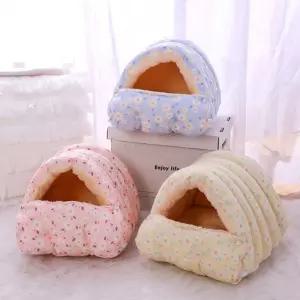 침낭 숨숨집 강아지 이불 꽃무늬침대 고양이 밀폐형