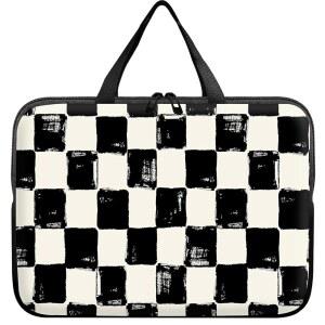 [미국배송] 노트북 슬리브 케이스 가방 15인치 블랙 앤 화이트 체크 슬림 휴대용 내구성 핸드백 여행용 15인치 애플호환 AIR M3/M2/15 PRO/SURFACE 7/6/5/4/3/DELL XPS 15 PLUS