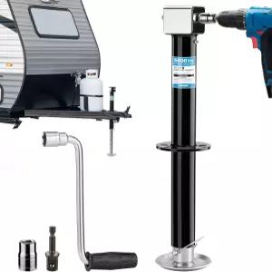 코리 5000파운드 A-프레임 트레일러 잭 헤비 듀티 20-24V 무선 드릴 호환 25인치 수직 이동 빠르고 조절