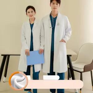 겨울 기모 의사가운 두꺼운 따뜻한 작업복 간호사 약사 가운