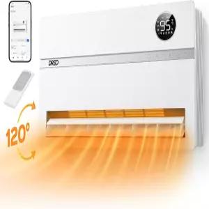 Dreo 스마트 벽 히터 침실용 전기 공간 1500W 120° 수직 진동 조절 가능한 온도 조절기 리모컨 24시간
