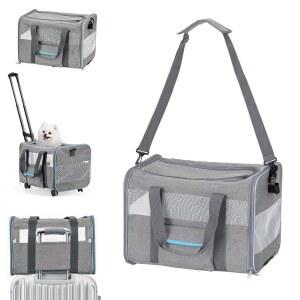 소형 반려동물을 여행 고양이 자동차용 도그 위한 가방 사이드 FERR 롤링 반려동물 최대 상자 20파운드 Y 캐리어, 소프트