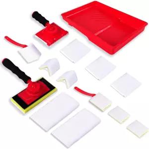 14개 벽 페인트 에저 공구 전문가용 키트 4개의 모양 트림 패드(7 +4 +1 +V-코너) 리필 360° 회전 핸들