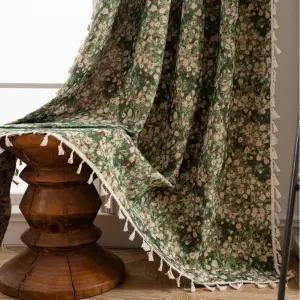 추상화 감성 창문 가림막 엔틱 바란스 가리개 플라워 커튼