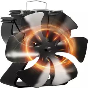 VODA 우드 스토브 팬 6 블레이드 열 구동 목재 연소용 벽난로 새로 설계된 통나무 버너 팬을 차단합니다