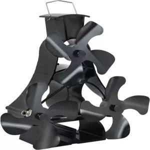 VODA 우드 스토브 선풍기 열 구동 12 블레이드 벽난로 목재 연소용 대형 상단 /로그 버너 /파이어플레이스