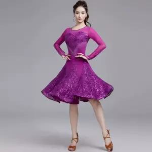 라틴댄스복 방송댄스 긴팔 의상 원피스 연습복