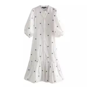 아메리칸 스타일 플라워 아메리칸이글 여성 패턴 롱원피스