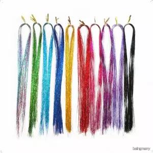 빛나는 다채로운 컬러 붙임머리 피스 셀프 브릿지 염색효과 페스티벌 포인트