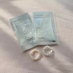 나만의 아이보리 동그란 진주 비즈반지 만들기 세트 DIY 키트 커플 우정링 재료