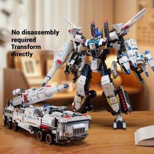F5-A0017 빌딩 블록 변형 로봇 장식 장난감, 로켓 자동차 메카 장난감 모델 조립, 어린이 생일 장난감 선물