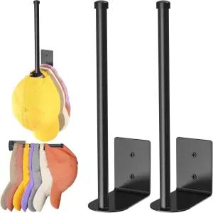 야구 모자용 블랙 모자 랙 2팩 스테인리스 정리함 홀더 보관 걸이 강력 /문 침실 옷장용 벽