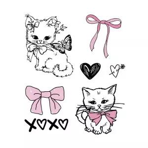 TEENYTIGER 물, 가위 없이 붙이는 리본 고양이 타투 스티커 232955