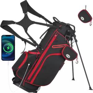 1GoTo-G 7방향 골프 스탠드 가방 - USB 충전 포트 전신 칸막이 쿨러가 있는 경량 클럽 남성용 액세서리