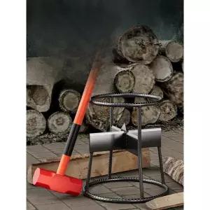 최강 장작패는기계 자동 중량 캠핑 땔감 유압 십자형 도끼 통나무 십자형+8lb 망치