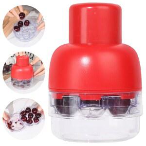 체리피터 멀티플, 한 번에 최대 8개의 체리, 주방 체리 잼을 위한 8홀 멀티 시드 리무버, 8 in 1 툴 피트 케이크 가게 및 과일 샐러드