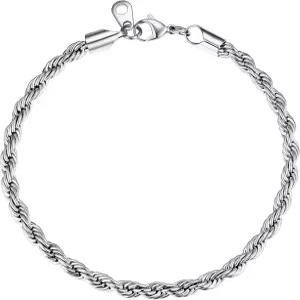 남성용 U7 링크 팔찌 쿠바 /로프 /시계 밴드 솔리드 실버 블랙 골드 컬러 손목 3 /6 /9 /12 /15mm 너비