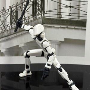 1/4/6PCS 조립 된 타이탄 T13 액션 피규어 로봇 세트 아이를위한 장난감 3D 인쇄 멀티 이동식 관절 행운의 인형 Decora 성인 선물