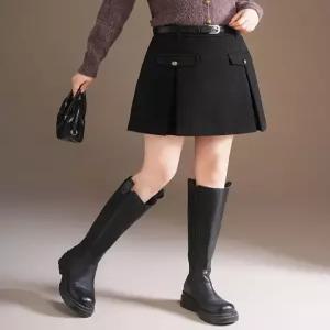 여성 플리츠 A라인 비침 방지 스커트 겨울 슬림핏 하이웨스트 B11Z4O 핫픽3
